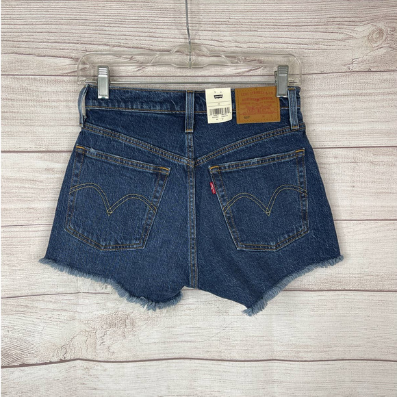Levi’s 501 High Rise Fitted Through The Hip Denim Jean Shorts Women's Size 25 - Picture 5 of 10